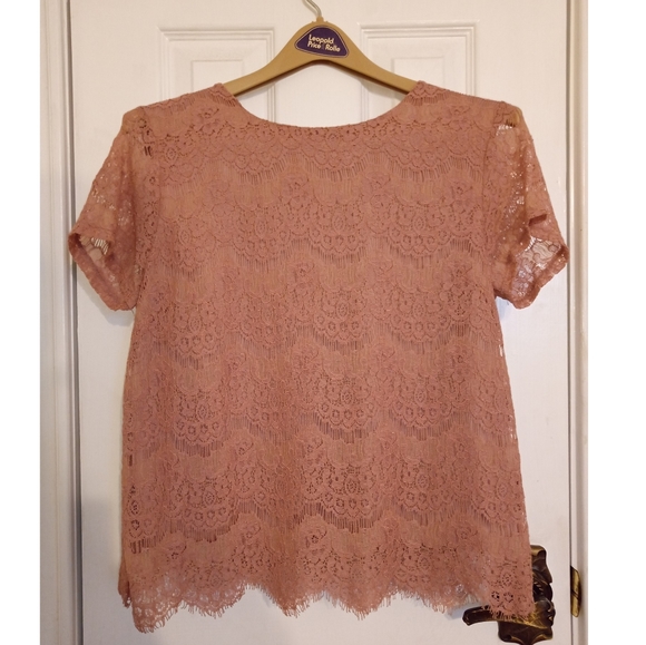 Light pink/mauve lace blouse - Picture 1 of 9